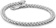 [H&Beautimer] 925 Sterling Silver Solid Bracelet Men's Women's 3-4-5MM Cuban Chain Bracelet Unisex Party Jewelry Original Silver Bracelet 6.3-9'' Handmade in Italy