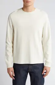 FRAME Duo Fold Long Sleeve Cotton T-Shirt in White Canvas at Nordstrom, Size X-Small