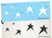 Joanie Stencil Primitive Star Craft Scrapbook Floor Cloth Pillow DIY Craft Signs