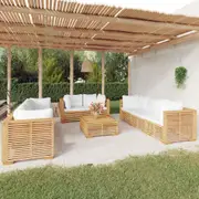 vidaXL 9 Piece Garden Lounge Set with Cushions Solid Wood Teak