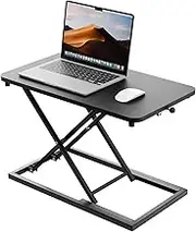 Standing Desk Converter Height Adjustable, Sit to Stand up Desk Riser Computer Workstation use in Laptop and Single Monitor Ergonomic Desktop Workstation for Home Office - Black