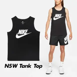 【NIKE 耐吉】背心 NSW Tank Top 黑 白 男款 基本款 運動 休閒 Logo 無袖 純棉(AR4992-013)
