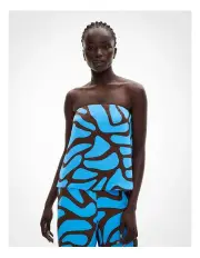 [Witchery] Strapless Column Top in Azure Print