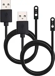 Magnetic Smart Watch Charging Cable Compatible with Apple, Samsung, and Fitness Watches, Quick Charge with 2-Pin Connections, USB Type-A, 2.84mm