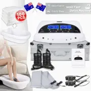 Ionic Detox Foot Bath Spa Cleanse Dual User Massage Machine Tub Basin 100 Liner