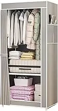 Canvas Wardrobe Fabric Wardrobe Simple Assemble Storage Wardrobe Multi Layer Clothing Cabinet Bedroom Dustproof Foldable Cloth Hanger