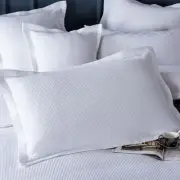 New 100% cotton Luxury Waffle One pair of Pillowcase cover White 48cmx73cm+5cm