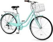 Ktaxon Women Bike Bicycles for Women, Beach Cruiser Bike with Premium Derailleur & Shift Lever, Adjustable Seat, High-Carbon Steel Frame and Excellent Welding Technology