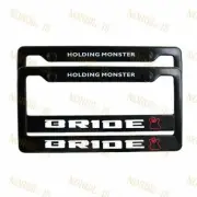 X2 JDM BRIDE Black ABS License Plate Frame with Caps for Honda Civic CRV Acura (for: Honda Civic)