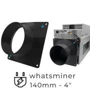 140mm to 4 Inch - Fan Shroud Adapter Crypto ASIC Miner Silencer Whatsminer M50S