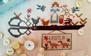 Easter Scissors Sampler - Primitive Look - Cross Stitch Chart