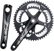 Bicycle Crankset, 170mm Hollow Integrated Road Bike Cranksets 130BCD Aluminum Alloy Crank for 10/11 Speed 53-39T Double Round Chainring Crankset