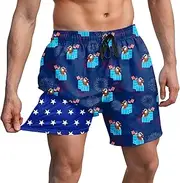 [westwolf] Men Swim Trunks 5.5 Inch Board Shorts 2 in 1 Swimwear with Compression Liner