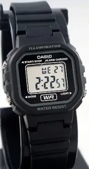 Casio LA-20WH-1A Ladies Black Digital Watch with LED Light 5 Year Battery