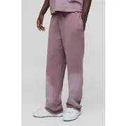Mens Purple Relaxed Fit Washed Rhinestone Joggers