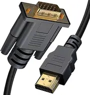 tunghey HDMI to VGA Cable, Uni-Directional HDMI (Source) to VGA (Display) Cable (Male to Male) Compatible for Computer, Desktop, Laptop, PC, Monitor, Projector, HDTV, Rasp-Berry Pi, Ro-ku, Xbox (10m)