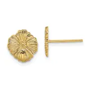 14K Yellow Gold Flower Post Earrings