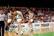 Robert Parish Kevin McHale and Larry Bird Boston Celtics walk to t- Old Photo