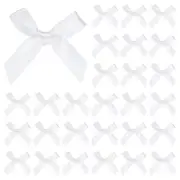 50-Pack Mini Craft Ribbon Bow 1.6x1.6 Inch for Craft DIY[Bright White]