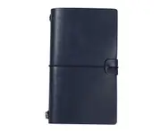 aerkesd Traveler Journal Diary Loose-leaf Notebook Pen Holder Record Book Stationery-S Dark Blue