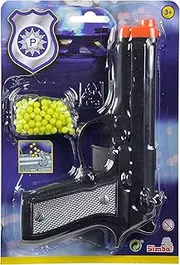 Simba 108022556 - Ball Gun with Ammunition, 3 Assorted Compartments, 100 Balls, 21 cm, Pistol for Children, from 3 Years