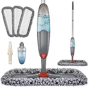 Spray Mop for Floor Cleaning, Domi-patrol Microfiber Floor Mop Dry Wet Mop Spray with 3 Washable Mop Pads & 635ML Refillable Bottle, Dust Cleaning Mop for Hardwood Laminate Tile Floors, Gray