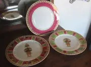 Lot of 3 New Royal Albert Seasons of Colour Red Accent Salad Plates