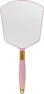 YCHMIR Hand Mirror, Handheld Mirror with Handle，Barber Hairdressing Handheld Mirrorfor for Salon 6 x 13 inch Pink-Square