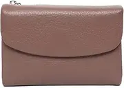 [SKUZA] Wallet,Card Bag,Coin Purse Female Short Wallets Classic Trifold Money Bag Flap Snap Simple Design Women Casual Cowhide Card Holder Clutch (Color : TAN) (Sage) (Color : Lotus)