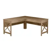 Maestro Furniture Farmhouse L-Shaped Office Manager Executive Computer Working Desk W/ Drawer - Rustic Oak