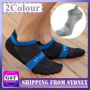 3/9Pairs Men Five Finger Cotton Running Ankle Sport Toe Sock Grey Blue Black AU