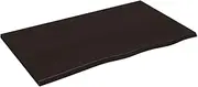 vidaXL Dark Grey Solid Oak Wood Table Top, Treated, Handcrafted with Live Edge, Versatile for Home or Commercial Setting, 100x60x2 cm