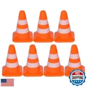 NUOBESTY Traffic Signs for Kids 7Pcs Mini Plastic Traffic Cones Training Road