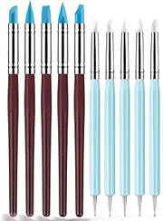 Silicone Clay Sculpting Tool - 10Pcs Modeling Dotting Tool for Pottery Craft, Rock, Nail, Blending, Drawing