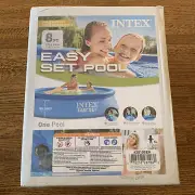Intex 8ft x 24in Easy Set Inflatable Above Ground Family Swimming Pool (No Pump)