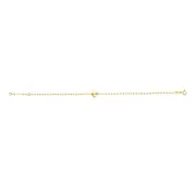 14k Yellow Gold Clover Charm Fancy Bracelet, 7"