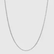 Mens Cuban Chain 2mm Silver 316L Stainless Steel Necklace Curb