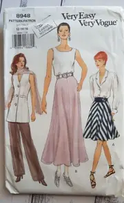 Vogue 8948 Ladies Petite Flared Skirt & Pants Sewing Pattern Size 12-14-16 Uncut