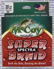 McCoy Fishing Line Braid Mean Green Spectra 150yd Spool 30LB Test 8LB Diameter
