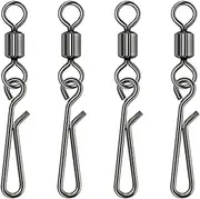 Fishing Rolling Swivel with Fast Clips,Rolling Connector Fishing Swivel Snaps Stainless Steel Quick Change High Speed Clips Snap Barrel Fishing Line Connector Trout Accessories