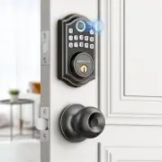 Keyless Entry Door Lock with Handle, Fingerprint Door Lock, Electronic Keypad...