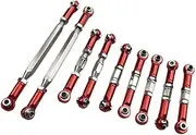 Frediuo Metal Upgrading Parts Adjustable Rod for 1:12 Control Vehicle, Red, as described