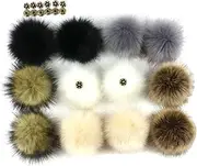 [NOLITOY] 12pcs Plush Hat Pendants Fluffy Faux Decoration for Women Chic Diameter Accessories with Button for Stylish Hats