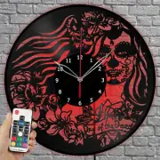 LED Vinyl Clock Day of the dead Light Vinyl Record Wall Clock Home Decor 1000