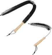 Dryer Vent Cleaner Wooden Handle Dryer Vent Cleaning Brush Refrigerator Condenser Coil Brush for Lint Removal (Two Size)