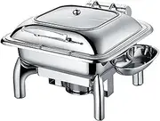 6 L Chafing Dish Set, Stainless Steel Buffet Server Warming Tray with Water Pan & Fuel Holders, for Restaurant Catering Parties Weddings Picnics Food Warmer