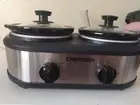 Chefman Double Round Crock Slow Cooker + Buffet Server 2 x 1.25 Qt RJ15-125-D