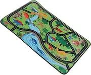 Vaguelly Foldable Play Mat Dinosaur Road Rug for Non Slip Play Mat for Playroom Bedroom Easy to Rug Base and Charming Design