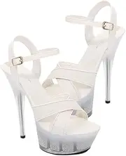 [LIFKOME] 1 Pair High Heel Sandals Pole Dancing Heels Women High-heeled Shoes for Wedding House Shoes Women Heels Samdals Summer Heels White Insole: