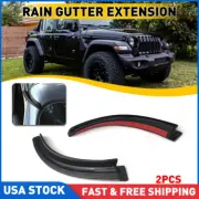 2PCS Water Rain Gutter Extension Fits For Jeep Wrangler JL 2018 2019 2020 2021